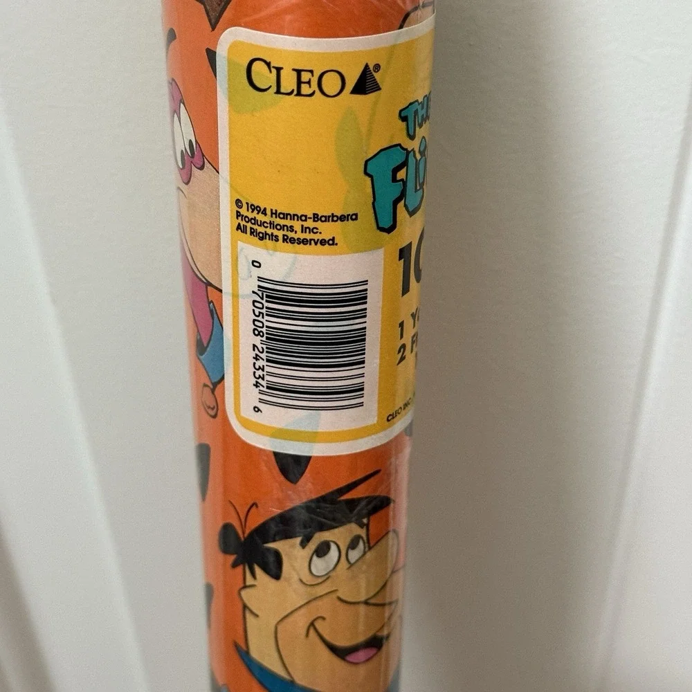 Vintage 1994 FLINTSTONES GIFT WRAP Wrapping Paper 10‎ Sq Ft.